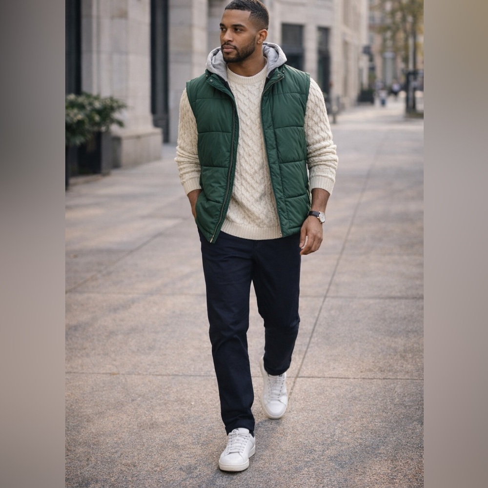 Original Weatherproof Vintage Green Hooded Vest